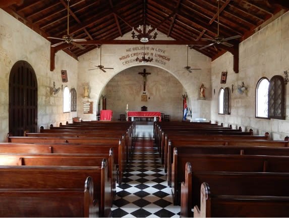 View of the interior of the church