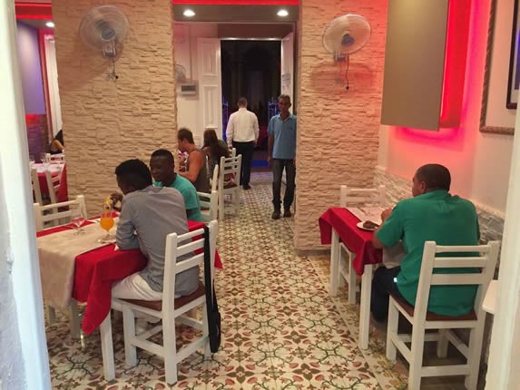 white furniture inside the restaurant