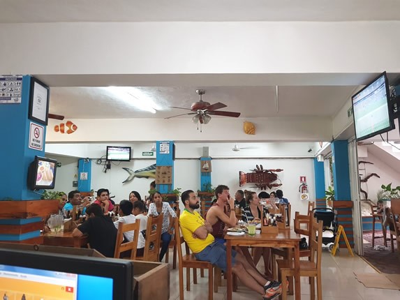 View of the interior of the Barracuda restaurant
