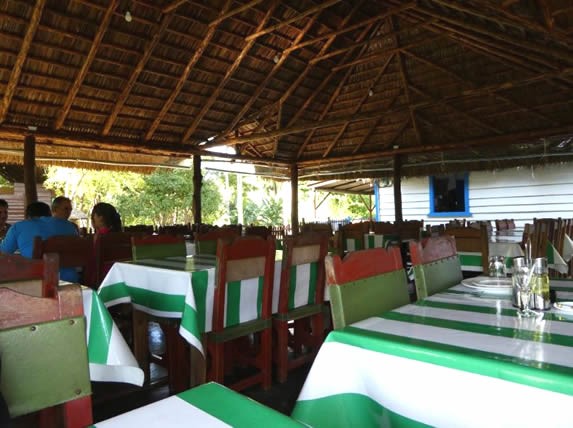 open restaurant with guano roof