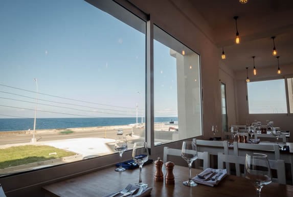 View of the sea from the restaurant