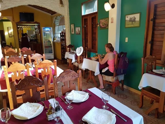 restaurant interior with wooden furniture