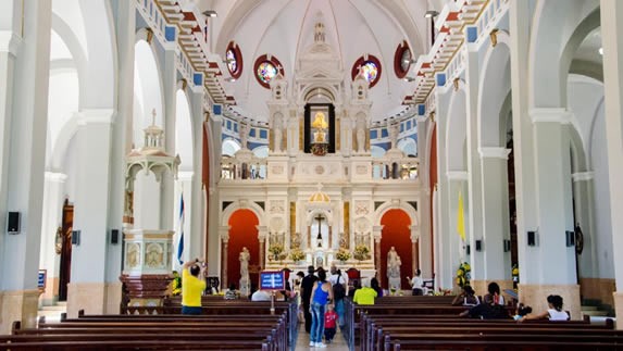 main hall with religious furniture