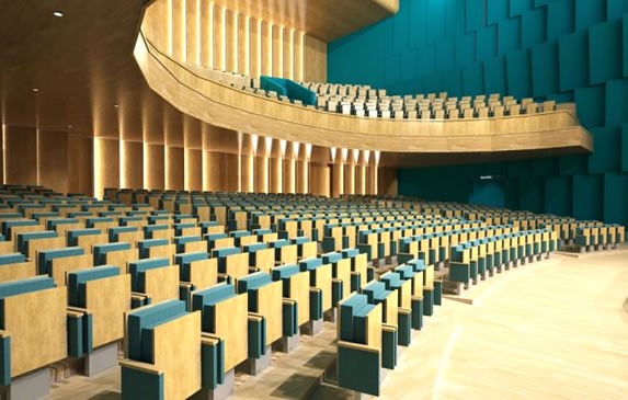 Balconies inside the theater