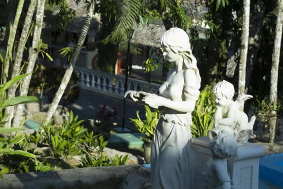 marble statues in the garden