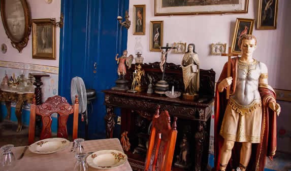 restaurant interior decorated with antiques