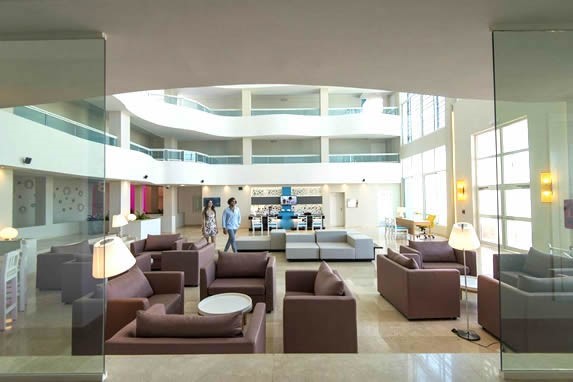 Interior view of the hotel lobby