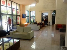 Vista del lobby del hotel Tulipan