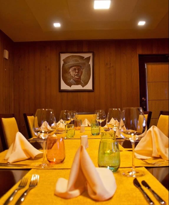 Tables in the restaurant's reserved room