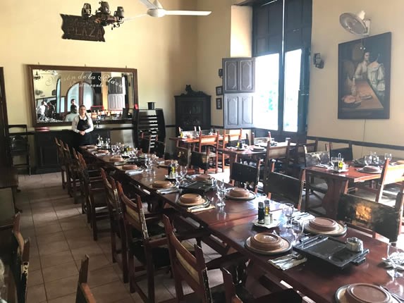 Furniture inside the restaurant