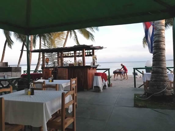 Vista al mar en el restaurante Sol y Caribe