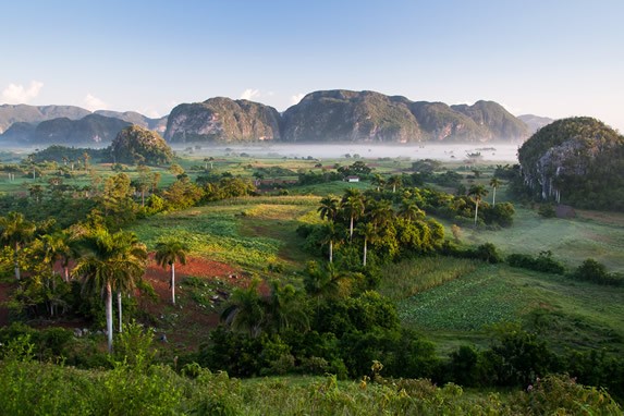 vista aérea de los mogotes rodeados de vegetación