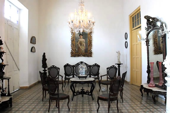 old wooden furniture on display