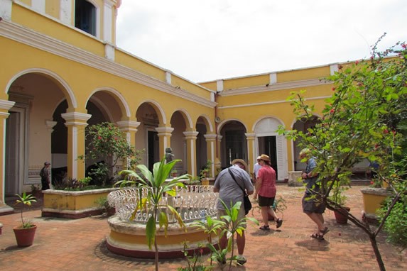 patio interior con vegetación