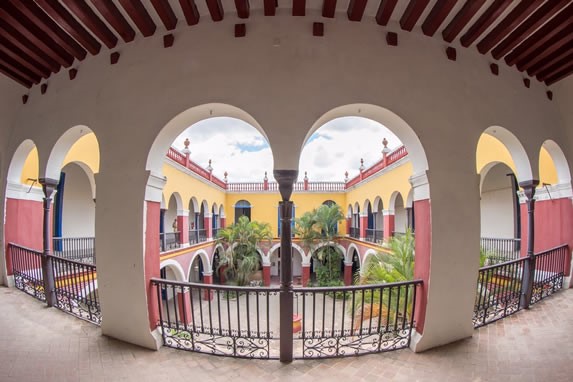 view of the interior courtyard of the museum 