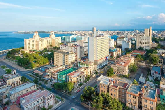 Aerial view of Vedado, Havana Cuba