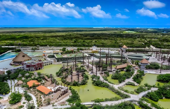 Aerial view of Xavage Park in the Riviera Maya