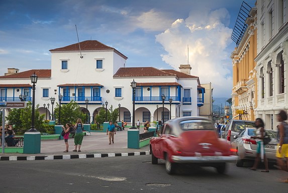 square surrounded by colonial buildings 