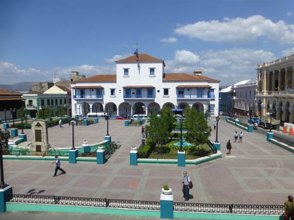 square surrounded by colonial buildings.