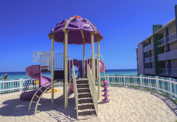 small playground with sandy ground