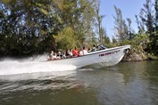 group of tourist boating in the lagoon