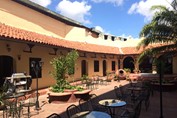 inner courtyard surrounded by plants