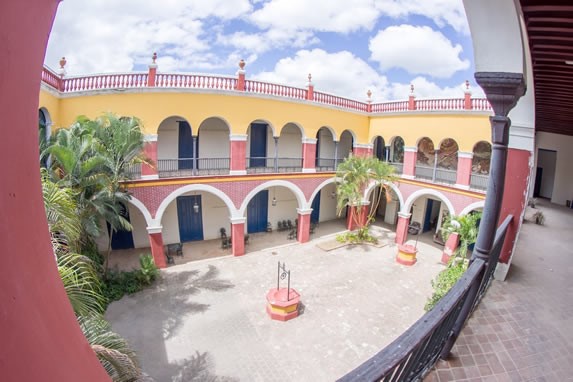 view of the interior courtyard of the museum 