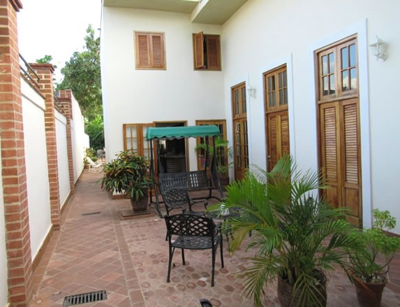 Vista del patio del restaurante