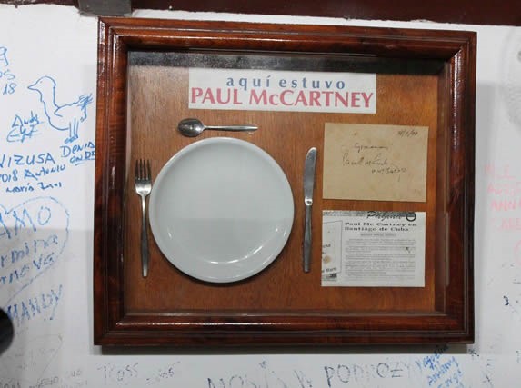 here was Paul McCartney, plates and cutlery