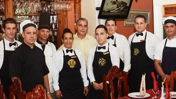 uniformed staff in the restaurant