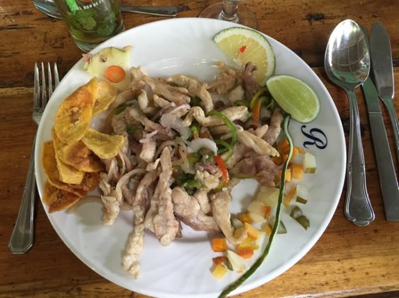Food served in the restaurant