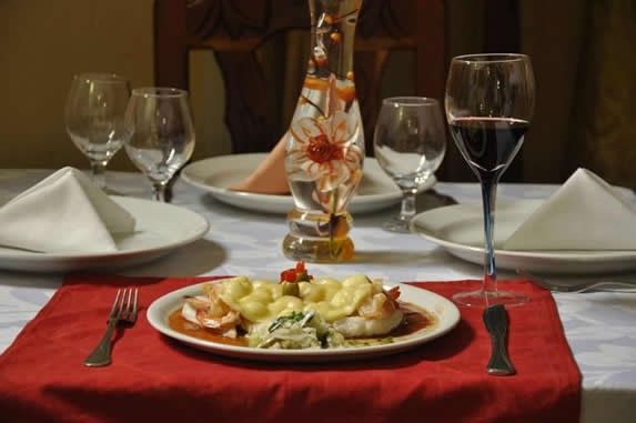 table served with restaurant dish