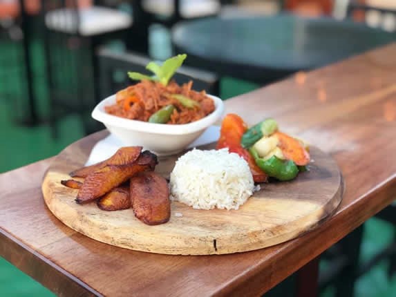 Food served in the restaurant