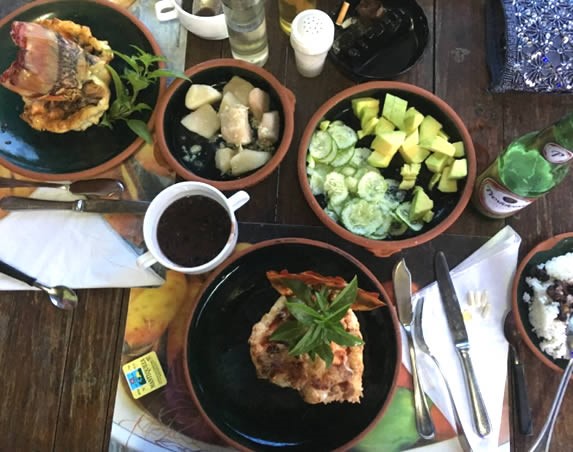 Food served in the restaurant