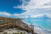 wooden bridge on the beach