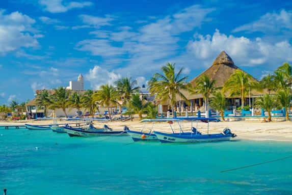 Boats in Puerto Morelos, Riviera Maya