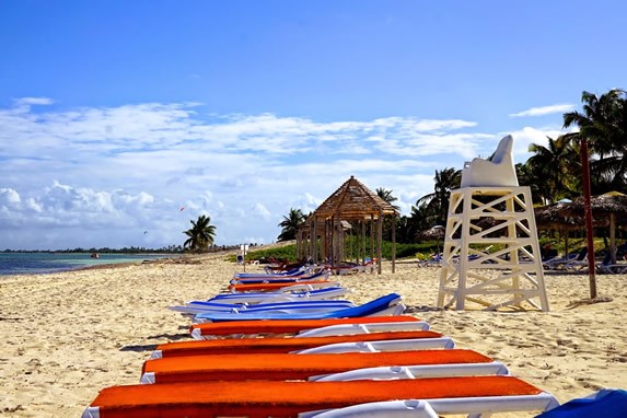 Sun loungers on the beach