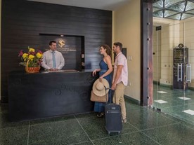 Reception of the Palacio San Felipe hotel