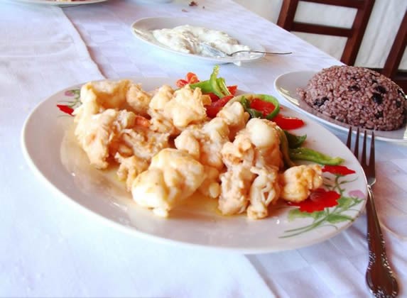 Food served in the restaurant