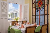 Table for four in the hotel restaurant