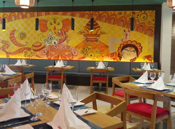 restaurant with asian decoration