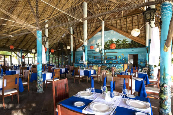 Guano indoor restaurant with tablecloths