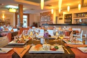 elegant restaurant with tablecloths