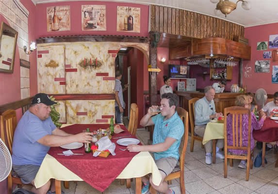 customers enjoying their dinner at the restaurant