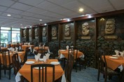 Stone wall in hotel restaurant