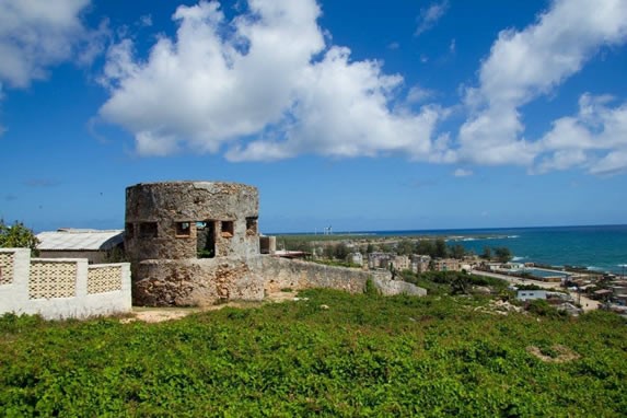 very old construction on the heights of the town