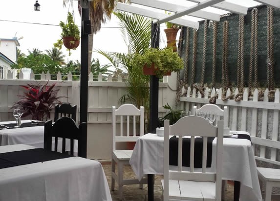 Tables on the restaurant terrace