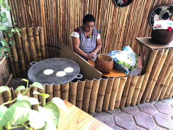 Artisan tortillas in the restaurant