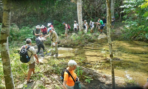 turistas explorando la reserva ecológica