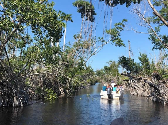 tourists boating on the lagoon